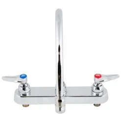 T&S Brass And Bronze Works T&S B-1194-QT-A22 Deck Mounted Workboard Faucet With 8" Centers, 8 13/16" Gooseneck Spout, 2.2 GPM Aerator, Eterna Cartridges, And Lever Handles