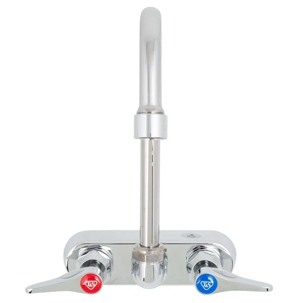 T&S Brass And Bronze Works T&S B-1146-2-V12-CR Wall Mounted Workboard Faucet With 4" Centers, 4 3/8" Gooseneck Spout, 1.2 GPM Aerator, Cerama Cartridges, And Lever Handles 3 T&S Brass And Bronze Works T&S B-1146-2-V12-CR Wall Mounted Workboard Faucet With 4" Centers, 4 3/8" Gooseneck Spout, 1.2 GPM Aerator, Cerama Cartridges, And Lever Handles