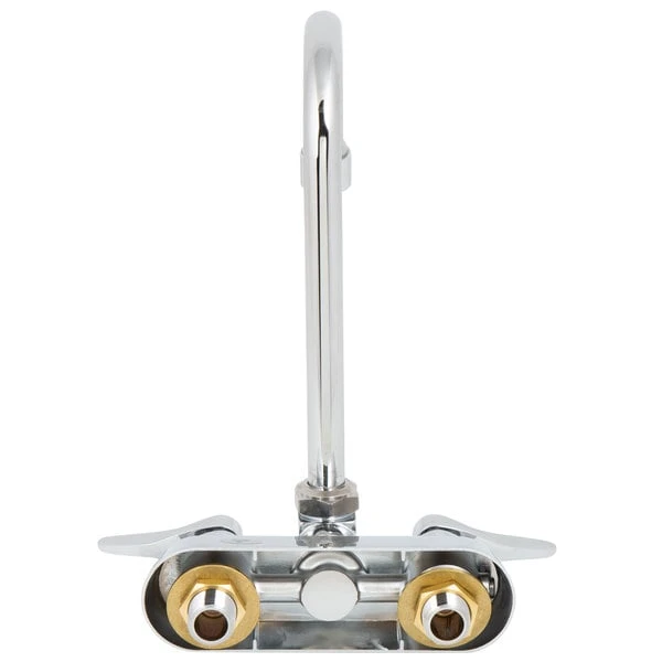 T&S Brass And Bronze Works T&S B-1146-2-V12-CR Wall Mounted Workboard Faucet With 4" Centers, 4 3/8" Gooseneck Spout, 1.2 GPM Aerator, Cerama Cartridges, And Lever Handles 7 T&S Brass And Bronze Works T&S B-1146-2-V12-CR Wall Mounted Workboard Faucet With 4" Centers, 4 3/8" Gooseneck Spout, 1.2 GPM Aerator, Cerama Cartridges, And Lever Handles - Image 5