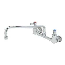 T&S Brass And Bronze Works T&S B-2299 Wall Mounted Faucet With 14" Swing Spout, 23.09 GPM Stream Regulator, 8" Adjustable Centers, And Lever Handles