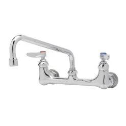 T&S Brass And Bronze Works T&S B-2342 Wall Mounted Faucet With 10" Swing Spout, 23.09 GPM Stream Regulator, 8" Adjustable Centers, And Lever Handles