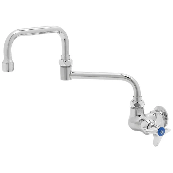 T&S Brass And Bronze Works T&S B-0262 Wall Mounted Faucet With 12" Double-Jointed Swing Spout, 4.16 GPM Stream Regulator, And 4-Arm Handle