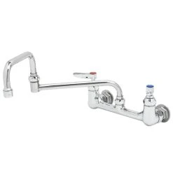 T&S Brass And Bronze Works T&S B-0267 Wall Mounted Faucet With 12" Double-Jointed Swing Spout, 4.16 GPM Stream Regulator, 8" Adjustable Centers, And Lever Handles