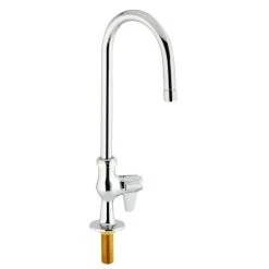 T&S Brass And Bronze Works Equip By T&S 5F-1SLX05A Deck Mounted Faucet With 5 9/16" Gooseneck Spout, Single Inlet, 2.2 GPM Aerator, And Lever Handle
