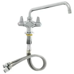 T&S Brass And Bronze Works Equip By T&S 5F-2SLX10A Deck Mounted Faucet With Single Base, 10 1/8" Swing Spout, 2.2 GPM Aerator, And Lever Handles