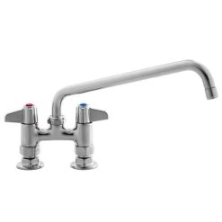 T&S Brass And Bronze Works Equip By T&S 5F-4DLS10A Deck Mounted Faucet With 4" Centers, 10 1/8" Swing Spout, 2.2 GPM Aerator, And Lever Handles