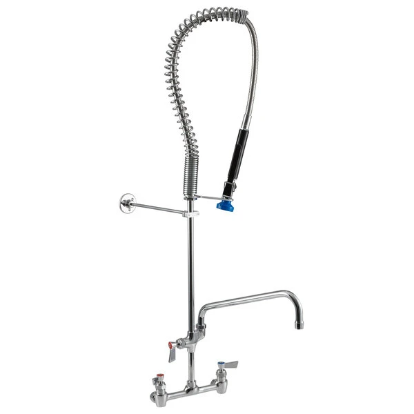 Fisher 34479 Backsplash Mounted Pre-Rinse Faucet With 8" Centers, 14" Add-On Faucet, And Wall Bracket