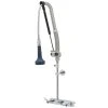 T&S Brass And Bronze Works T&S B-5125-CR-B8TP 36 1/16" High Wall Mounted DuraPull Pre-Rinse Faucet 8" Workboard Centers, 30" Hose, 1.07 GPM Spray Valve, Accessory Tee, And Wall Bracket