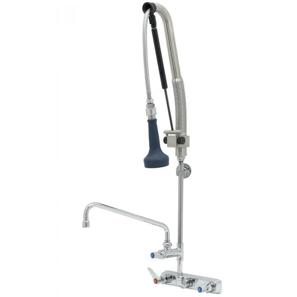 T&S Brass And Bronze Works T&S B-5125-12-CRB8P 38 1/2" High Wall Mounted DuraPull Pre-Rinse Faucet 8" Workboard Centers, 30" Hose, 1.07 GPM Spray Valve, 12" Add-On Faucet, And Wall Bracket 3 T&S Brass And Bronze Works T&S B-5125-12-CRB8P 38 1/2" High Wall Mounted DuraPull Pre-Rinse Faucet 8" Workboard Centers, 30" Hose, 1.07 GPM Spray Valve, 12" Add-On Faucet, And Wall Bracket