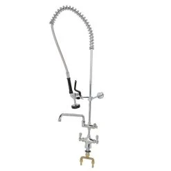 Assure Parts 1.15 GPM Deck Mount Pre-Rinse Faucet With 12" Low Lead Add-On Faucet And Single Base