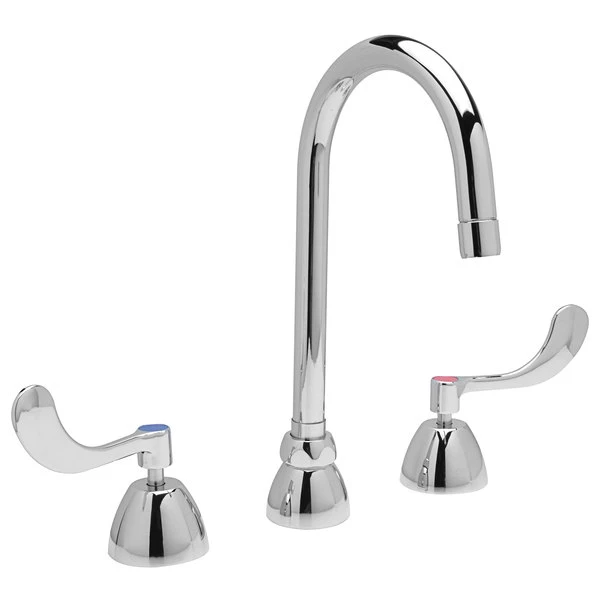 Zurn Z831B4-XL AquaSpec Deck Mount Faucet With Widespread Base, 5 3/8" Gooseneck Spout (2.2 GPM), Ceramic Cartridge, And Wrist Handles