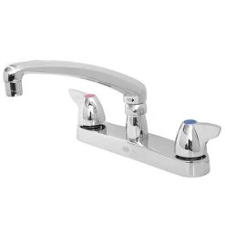 Zurn Z871G3-XL AquaSpec Deck Mount Faucet With 8" Centers, 8" Cast Swing Spout (2.2 GPM), Ceramic Cartridge, And Dome Lever Handles