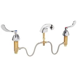Zurn Z831R4-XL AquaSpec Deck Mount Faucet With Widespread Base, 5" Cast Spout (2.2 GPM), Ceramic Cartridge, And Wrist Handles