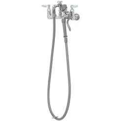 T&S Brass And Bronze Works T&S B-0167-J Wall Mounted Faucet With 1.07 GPM Spray Valve, 68" Hose, And 8" Centers