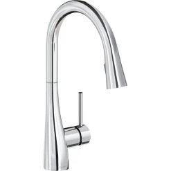 Elkay LKGT4083CR Gourmet Deck Mount Chrome Kitchen Faucet With Pull-Down Spray Head And Forward Lever Handle