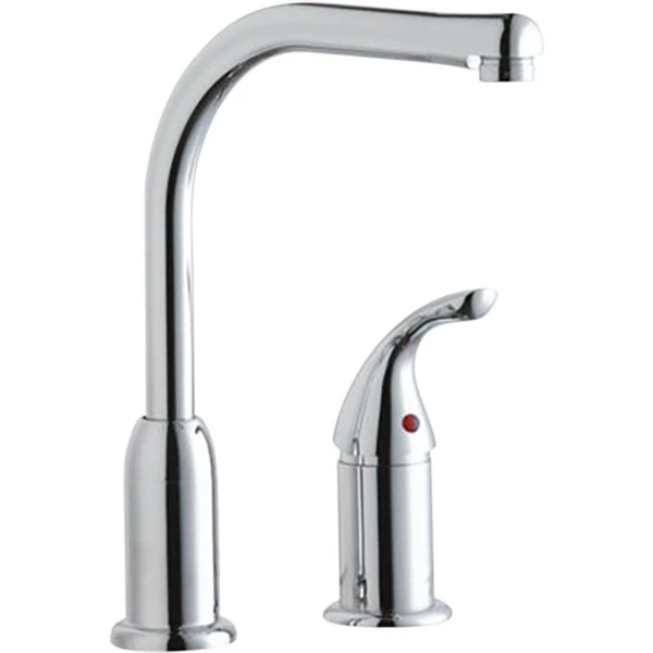 Elkay LKF413945RS Everyday Deck Mount Chrome Kitchen Faucet With Remote Lever Handle And Restricted Spout