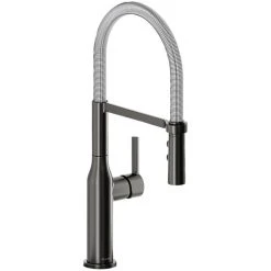 Elkay LKAV1061BKCR Avado Deck Mount Black And Chrome Kitchen Faucet With Semi-Professional Spout And Lever Handle