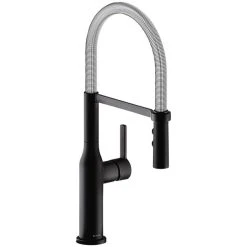 Elkay LKAV1061MBCR Avado Deck Mount Matte Black And Chrome Kitchen Faucet With Semi-Professional Spout And Lever Handle