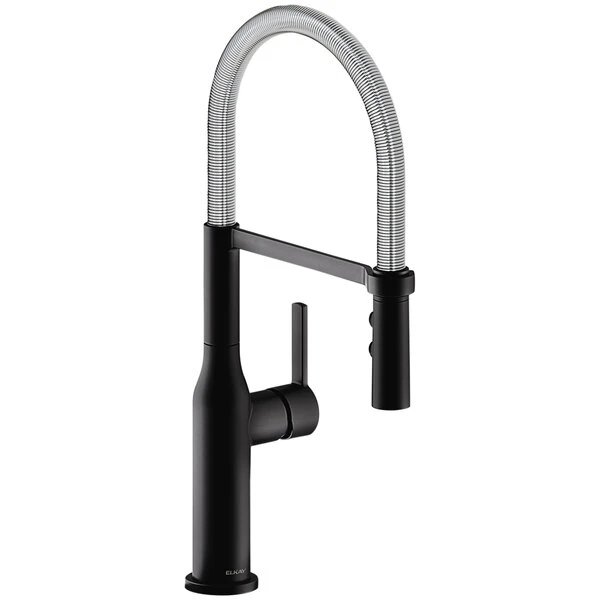 Elkay LKAV1061MBCR Avado Deck Mount Matte Black And Chrome Kitchen Faucet With Semi-Professional Spout And Lever Handle