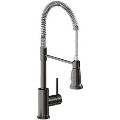 Elkay LKAV2061BKCR Avado Deck Mount Black And Chrome Kitchen Faucet With Semi-Professional Spout And Forward Lever Handle