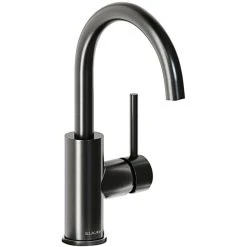 Elkay LKAV3021BK Avado Deck Mount Black Bar Faucet With 6 1/2" Gooseneck Spout And Lever Handle