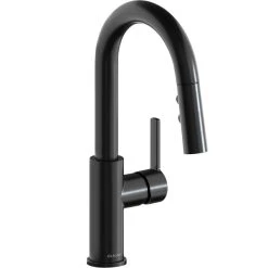 Elkay LKAV3032BK Avado Deck Mount Black Bar Faucet With Pull-Down Spray Head And Lever Handle
