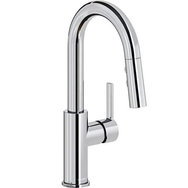 Elkay LKAV3032CR Avado Deck Mount Chrome Bar Faucet With Pull-Down Spray Head And Lever Handle