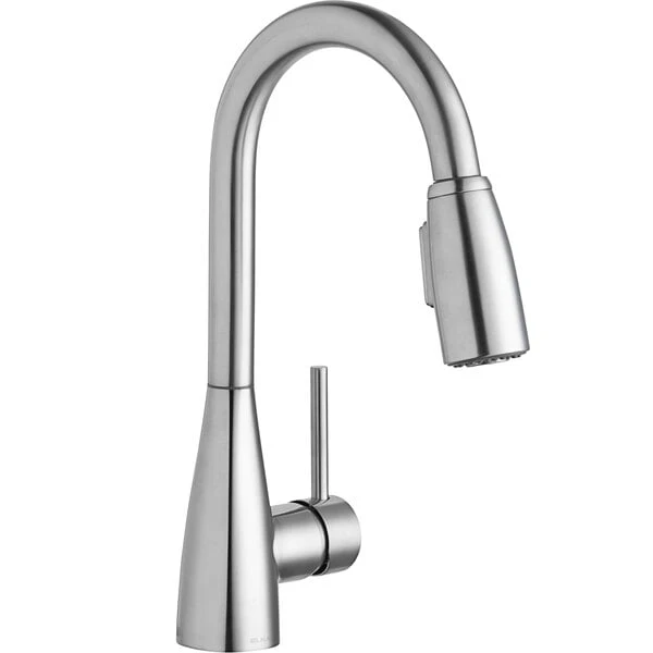 Elkay LKAV4032LS Avado Deck Mount Lustrous Steel Bar Faucet With Pull-Down Spray Head And Forward Lever Handle