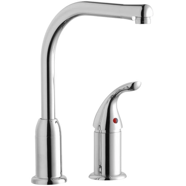 Elkay LK3000CR Everyday Deck Mount Chrome Kitchen Faucet With Remote Lever Handle, Restricted Spout, And Valve Connection
