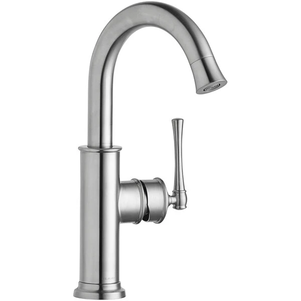 Elkay LKEC2012LS Explore Deck Mount Lustrous Steel Bar Faucet With Forward Lever Handle