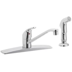 Elkay LK2478CR Everyday Deck Mount Chrome Kitchen Faucet With Lever Handle, Side Spray Head, And Three Hole Deck Plate