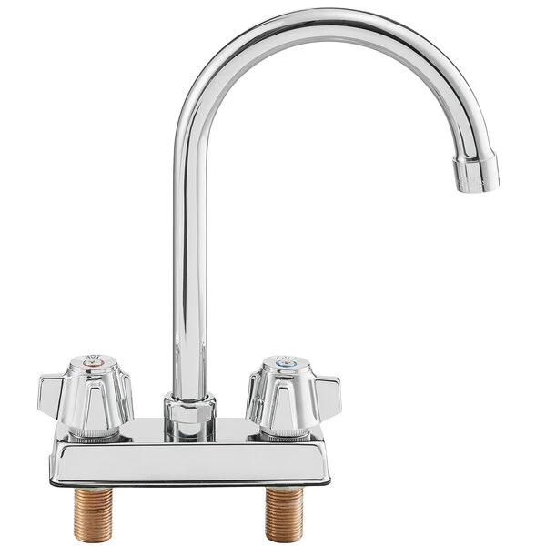 Regency Plumbing & Hardware Regency Deck Mount Faucet With 6" Swivel Gooseneck Spout And 4" Centers - Image 4