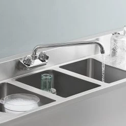 Regency Plumbing & Hardware Regency Wall Mount Faucet With 14" Swing Spout And 4" Centers