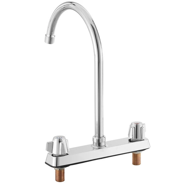 Regency Plumbing & Hardware Regency Deck Mount Faucet With 8 1/2" Swivel Gooseneck Spout And 8" Centers - Image 3