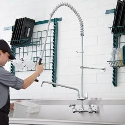 Regency Plumbing & Hardware Regency 1.15 GPM Wall Mount Pre-Rinse Faucet With 16" Add-On Faucet And 8" Centers