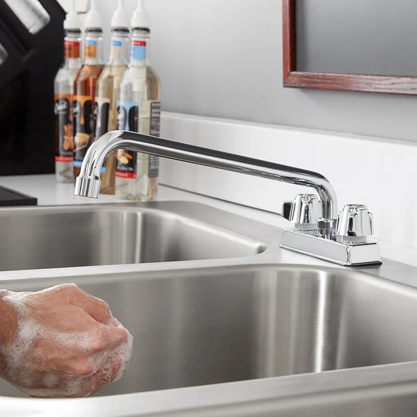 Regency Plumbing & Hardware Regency Deck Mount Faucet With 14" Swing Spout And 4" Centers