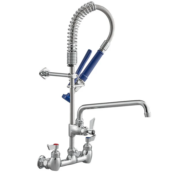 Waterloo 0.65 GPM Low Profile Wall-Mounted Pre-Rinse Faucet With 8" Centers And 12" Add-On Faucet 4 Waterloo 0.65 GPM Low Profile Wall-Mounted Pre-Rinse Faucet With 8" Centers And 12" Add-On Faucet - Image 2