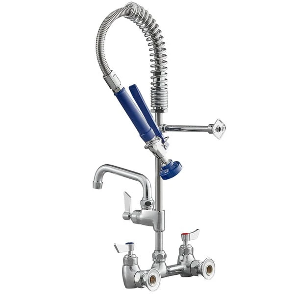 Waterloo 0.65 GPM Low Profile Wall-Mounted Pre-Rinse Faucet With 8" Centers And 6" Add-on Faucet - Image 3