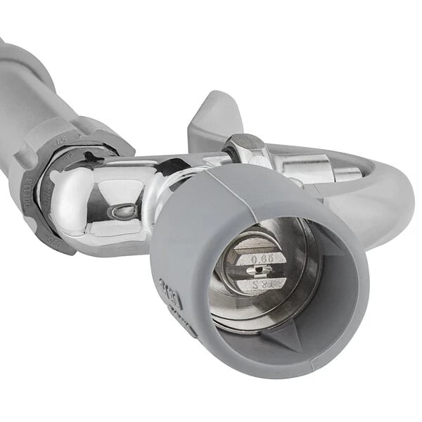 T&S Brass And Bronze Works T&S MPY-8WLN-12-4C EasyInstall Wall Mounted 21" High Mini Pre-Rinse Faucet With Adjustable 8" Centers, Low Flow Spray Valve, 24" Hose, 12" Add-On Faucet, 4-Way Accessory Cross, And 6" Wall Bracket - Image 4