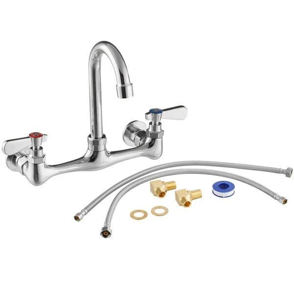 Regency Plumbing & Hardware Regency Wall Mount Faucet With 3 1/2" Swivel Gooseneck Spout, 8" Centers, And Install Kit - Image 2