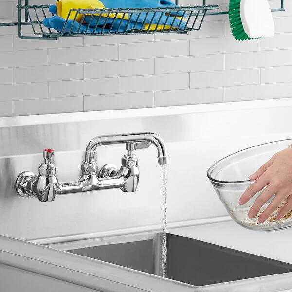 Waterloo Wall-Mounted Faucet With 8" Centers And 6" Swing Spout