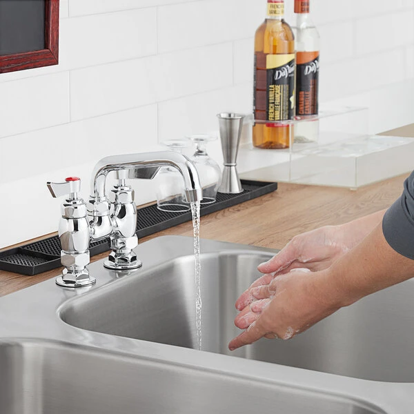 Waterloo Deck-Mounted Faucet With 4" Centers And 6" Swing Spout