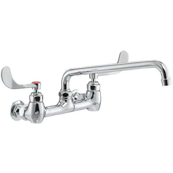 Waterloo Wall-Mounted Faucet With 8" Centers, 12" Swing Spout, And Wrist Handles - Image 2