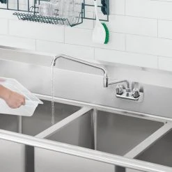 Regency Plumbing & Hardware Regency Wall Mount Faucet With 18" Double-Jointed Spout And 4" Centers