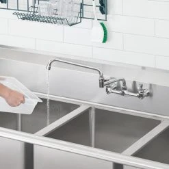 Regency Plumbing & Hardware Regency Wall Mount Faucet With 18" Double-Jointed Spout And 8" Centers