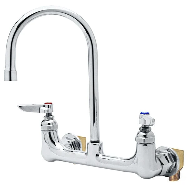 T&S Brass And Bronze Works T&S B-0331-VF22-EL Vandal-Resistant Wall Mounted Faucet With 8" Adjustable Centers, 5 3/4" Swivel Gooseneck, Eterna Cartridges, And Installation Kit 3 T&S Brass And Bronze Works T&S B-0331-VF22-EL Vandal-Resistant Wall Mounted Faucet With 8" Adjustable Centers, 5 3/4" Swivel Gooseneck, Eterna Cartridges, And Installation Kit