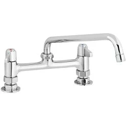 T&S Brass And Bronze Works Equip By T&S 5F-8DLX14 Deck Mount Swivel Base Mixing Faucet With 14 1/8" Swing Nozzle And 8" Centers - ADA Compliant