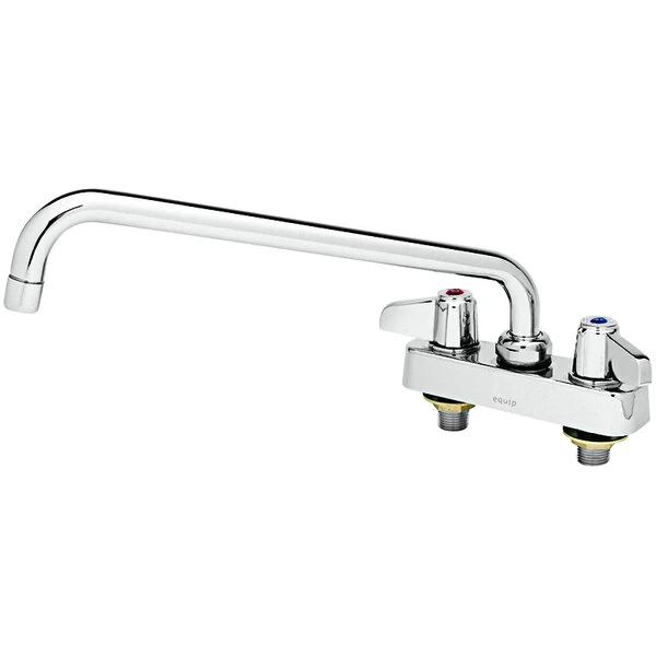 T&S Brass And Bronze Works Equip By T&S 5F-4CLX10 Deck Mounted Workboard Faucet With 10 1/8" Swing Nozzle And 4" Centers - ADA Compliant