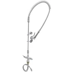 T&S Brass And Bronze Works T&S B-0113-CR-V-BC Deck Mount Single Hole 0.65 GPM Pre-Rinse Faucet With 6" Wall Bracket, Vacuum Breaker, And Cerama Cartridges