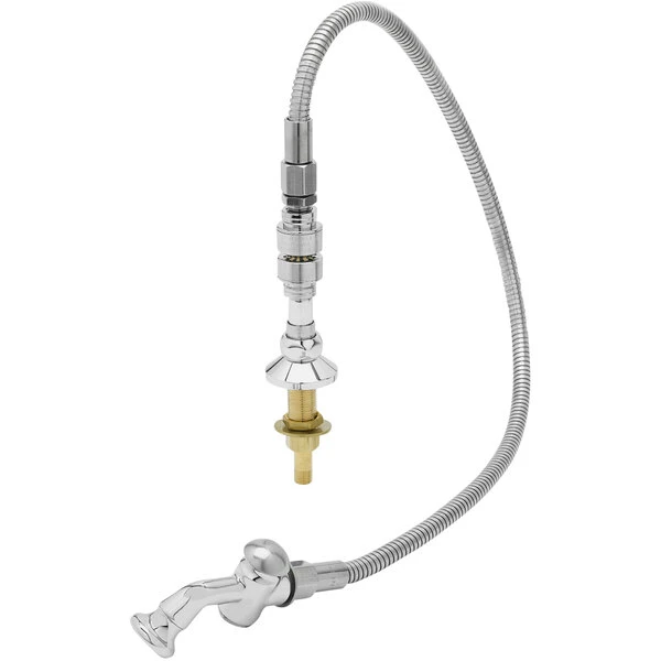T&S Brass And Bronze Works T&S B-0101-B Deck Mounted Pre-Rinse Faucet With Single Inlet, Push-Button Rosespray Valve, 36" Hose, And Vacuum Breaker